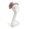 Elegant Dusky Pink Feather and Pearl Fascinator Hat