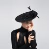 Black Feather Bow Fascinator Hatinator, Elegant Wedding Headband for Garden Party, Races & Tea Party