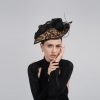 Leopard Print Bow Fascinator Hatinator, Elegant Wedding Headband for Garden Party, Races & Tea Party