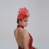Bright Red Bow Mesh Fascinator Hat, Wedding Hair Accessory for Races, Tea & Garden Party